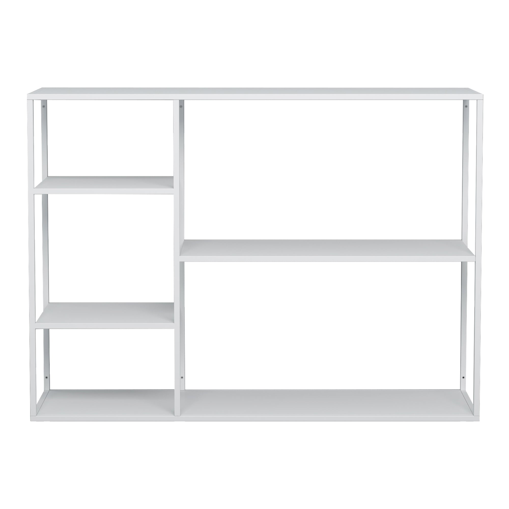 Scaffale Basso da Terra Isojoki Libreria in Acciaio 120 x 35 x 88 cm - Bianco Opaco [en.casa]