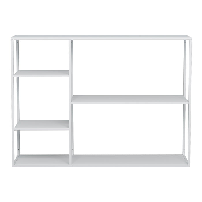 Scaffale Basso da Terra Isojoki Libreria in Acciaio 120 x 35 x 88 cm - Bianco Opaco [en.casa]
