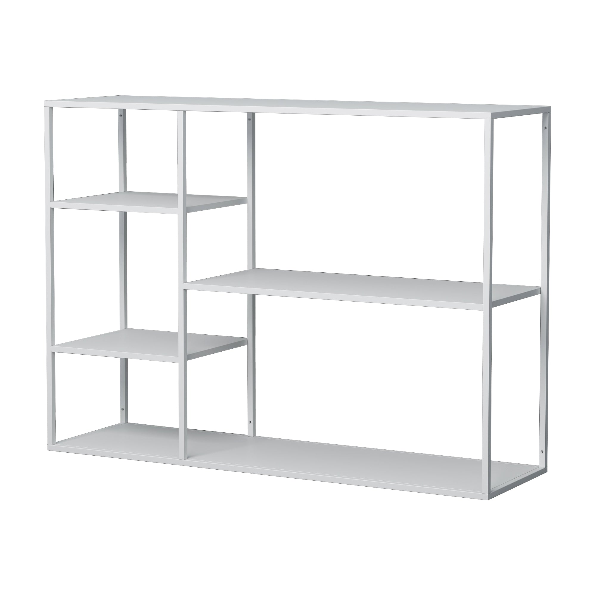 Scaffale Basso da Terra Isojoki Libreria in Acciaio 120 x 35 x 88 cm - Bianco Opaco [en.casa]