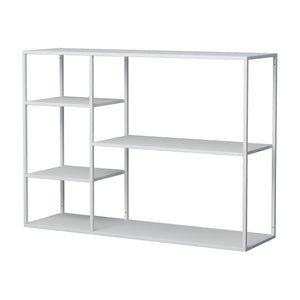 Scaffale Basso da Terra Isojoki Libreria in Acciaio 120 x 35 x 88 cm - Bianco Opaco [en.casa]
