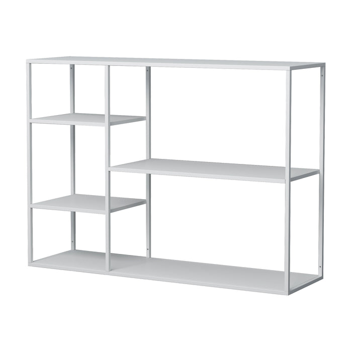 Scaffale Basso da Terra Isojoki Libreria in Acciaio 120 x 35 x 88 cm - Bianco Opaco [en.casa]