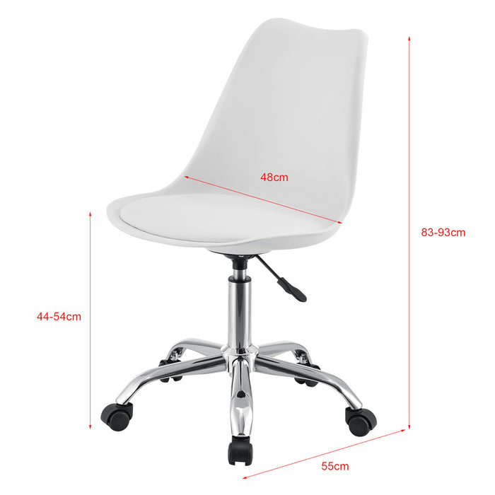 Sedia Girevole da Scrivania Regolabile in Altezza tra 44-54 cm Sedia da Ufficio con 5 Rotelle e Seduta Imbottita