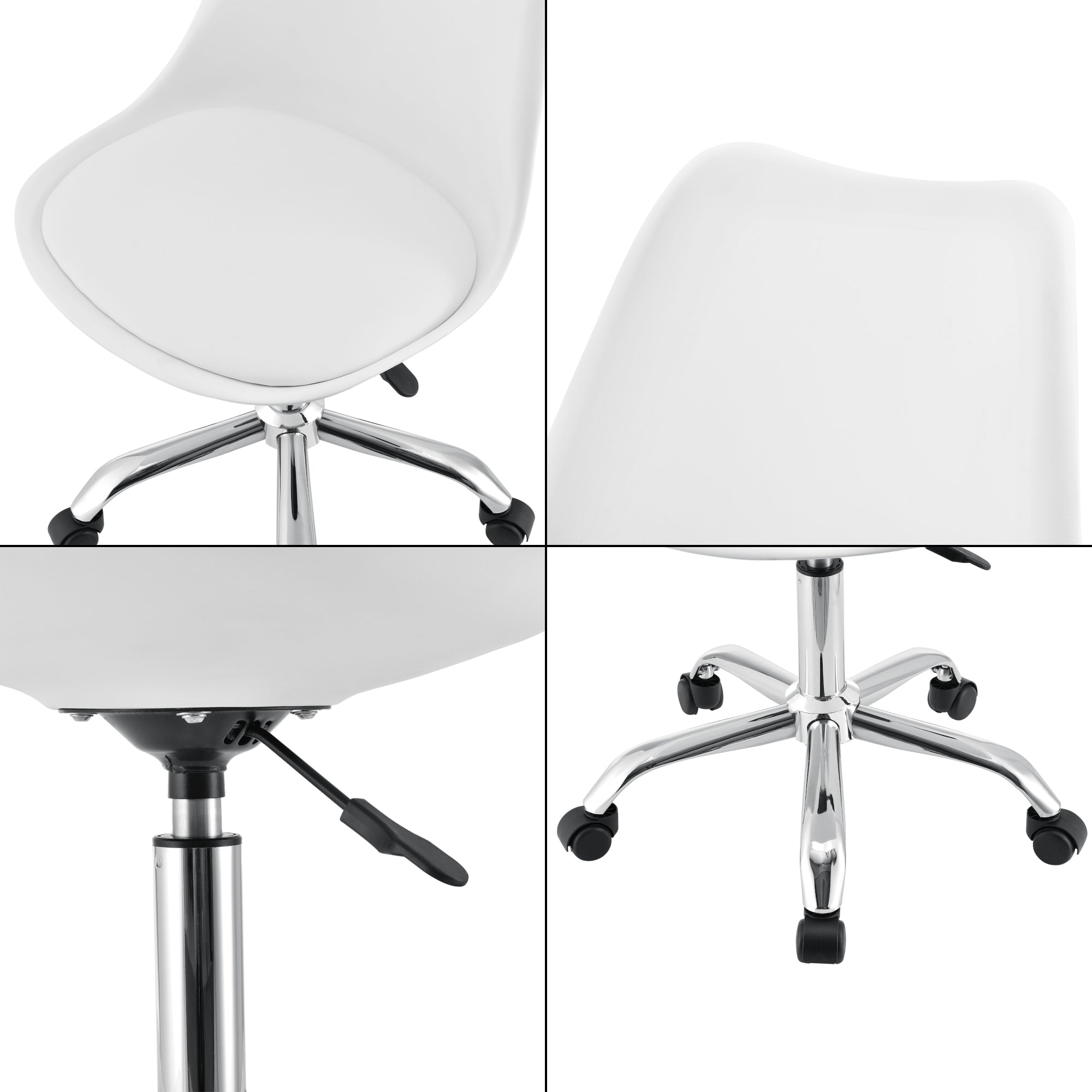 Sedia Girevole da Scrivania Regolabile in Altezza tra 44-54 cm Sedia da Ufficio con 5 Rotelle e Seduta Imbottita