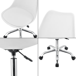 Sedia Girevole da Scrivania Regolabile in Altezza tra 44-54 cm Sedia da Ufficio con 5 Rotelle e Seduta Imbottita