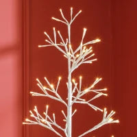 Albero di Natale Artificiale con 384 Luci LED Bianche e Rami Pieghevoli, in PP e Acciaio, Ø20x180 cm, Bianco