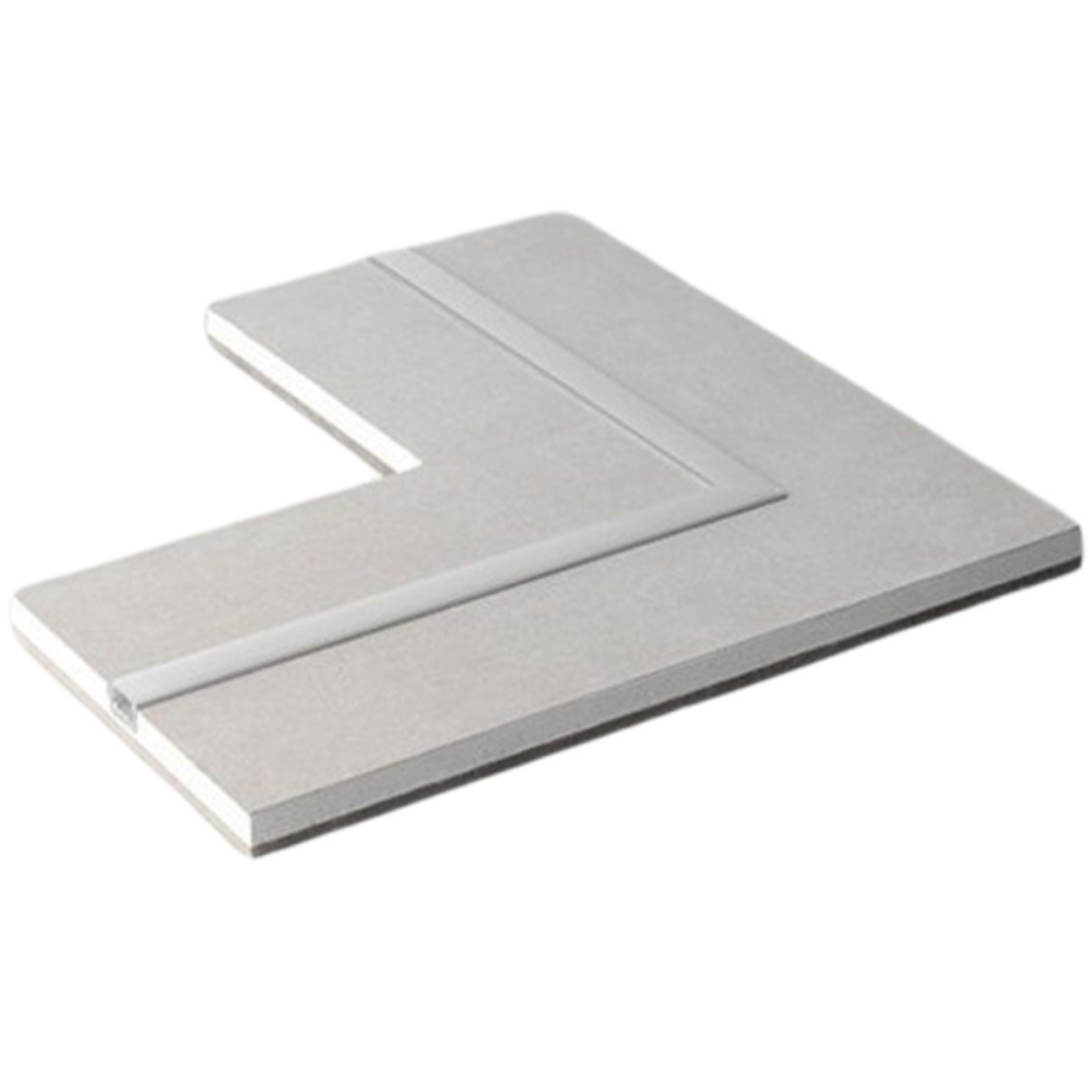 Semilavorato cartongesso fibra alluminio illuminazione led angolare 14,5x29x29cm
