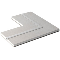 Semilavorato cartongesso fibra alluminio illuminazione led angolare 14,5x29x29cm