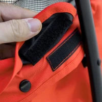 Passeggino per Cani Pieghevole con Tettuccio Regolabile, Borsa e 2 Guinzagli, 82x47x97 cm, Rosso e Nero