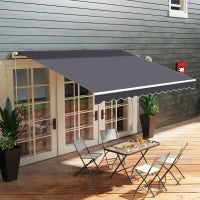 Telo di Ricambio per Tenda a Bracci Retrattile in Poliestere Anti UV da 3.6x3 m, Grigio