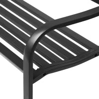 Panchina da Giardino 3 Posti, Stile Rustico Chic, 127L x 60l x 85H cm, Metallo Resina Epossidica Anticorrosione, Nero