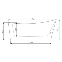 Vasca da bagno free standing bianca con piletta e troppopieno cm 170 *** confezione 1