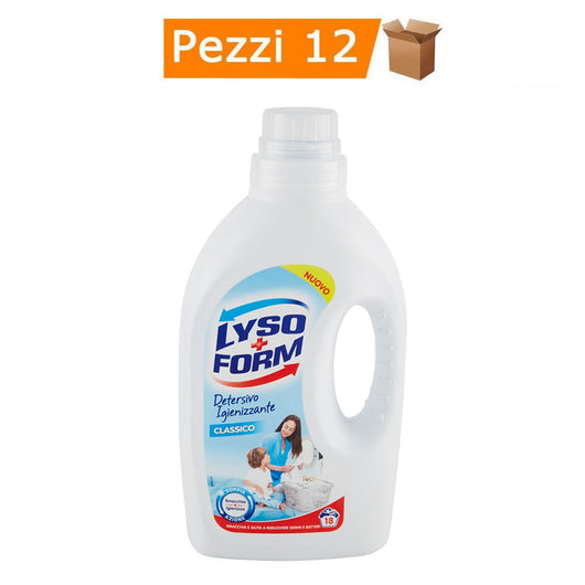 Multipack da 12 detersivi lyso form igienizzanti classici doppia azione 18 lavaggi