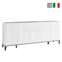 Credenza design moderno 200x40cm 5 ante vano a ribalta Stephanie Wood