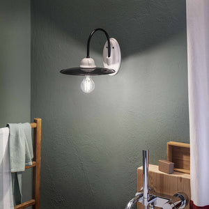 Applique Industrial Minimal Nordico B&W Metallo Vintage Nero 1 Luce E27