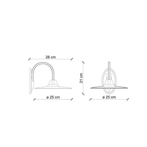 Applique Industrial Minimal Nordico B&W Metallo Vintage Nero 1 Luce E27