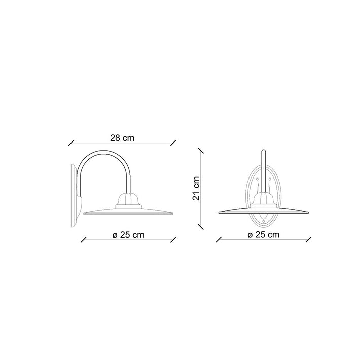 Applique Industrial Minimal Nordico B&W Metallo Vintage Nero 1 Luce E27
