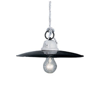 Lampadario Industrial Potenza Ferro E Ceramica Nero Diam. 30Cm 1 Luce E27