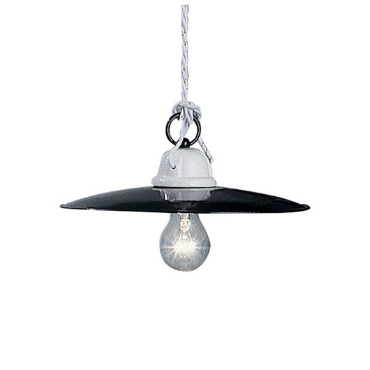 Lampadario Industrial Potenza Ferro E Ceramica Nero Diam. 30Cm 1 Luce E27