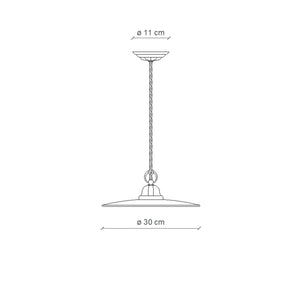 Lampadario Industrial Potenza Ferro E Ceramica Nero Diam. 30Cm 1 Luce E27