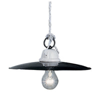 Lampadario Industrial Potenza Ferro E Ceramica Nero Diam. 35Cm 1 Luce E27