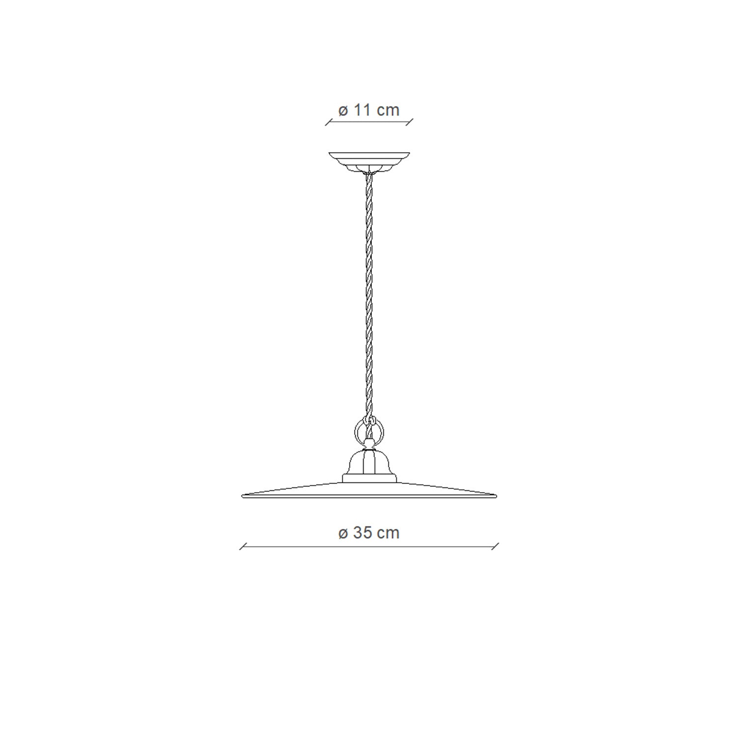 Lampadario Industrial Potenza Ferro E Ceramica Nero Diam. 35Cm 1 Luce E27