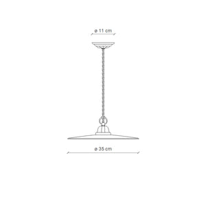 Lampadario Industrial Potenza Ferro E Ceramica Nero Diam. 35Cm 1 Luce E27