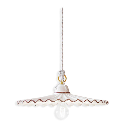Sospensione Classica L'Aquila Ottone E Ceramica Decorato Diam. 41Cm 1 Luce E27
