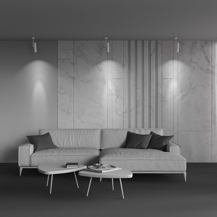 Lampadario A Sospensione Moderno Elti Alluminio Bianco 1 Luce Gu10 50W