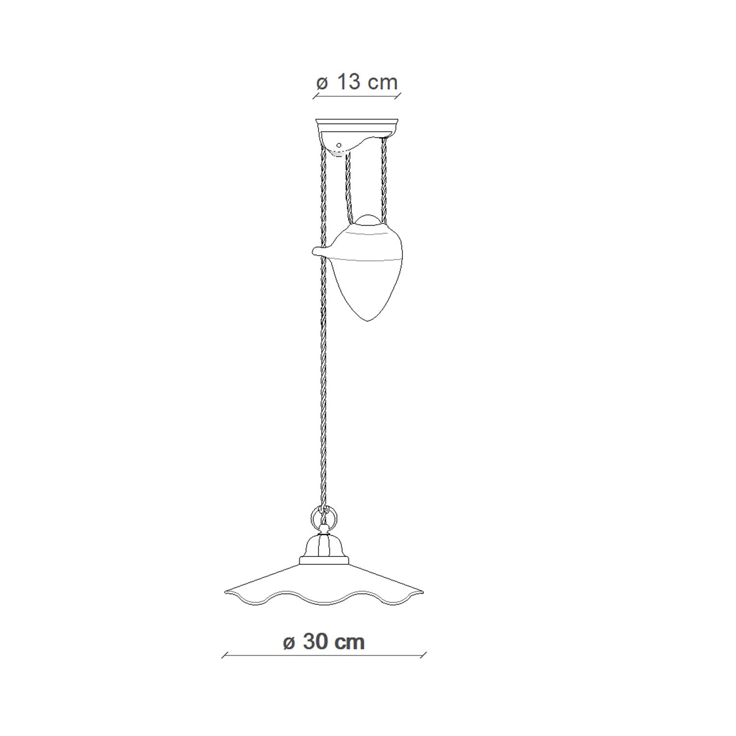 Lampadario Classico Belluno Ottone Satinato E Ceramica Decorato 1 Luce E27