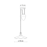 Lampadario Classico Belluno Ottone Satinato E Ceramica Decorato 1 Luce E27