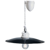 Sospensione Saliscendi Classico Potenza Ferro E Ceramica Nero 35Cm 1 Luce E27