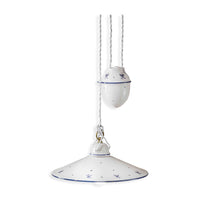 Sospensione Saliscendi Classica Asti Ceramica E Ottone Decorato 35 Cm 1 Luce E27