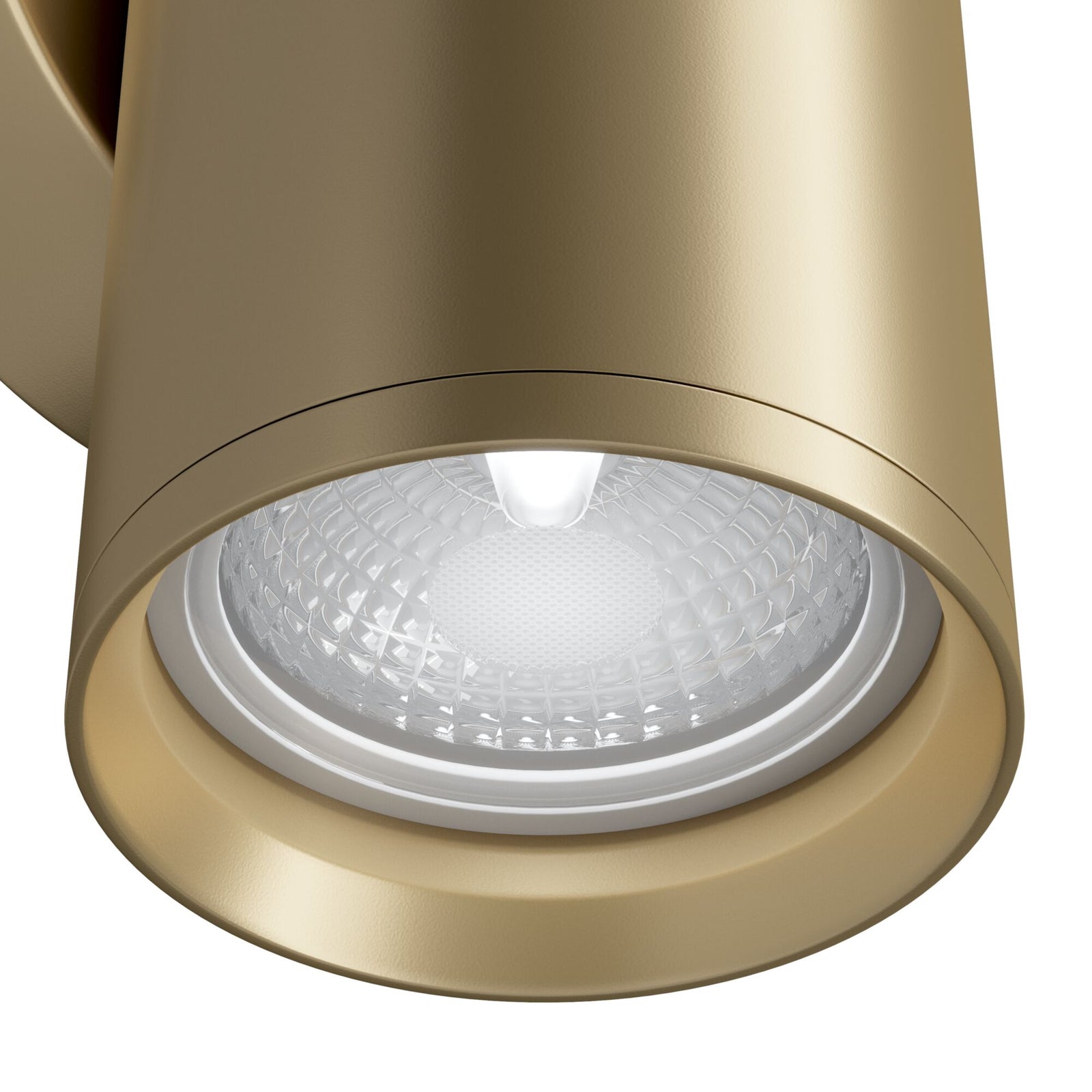 Applique Da Parete Moderno Focus S Alluminio Oro 2 Luci Gu10 10W