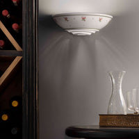 Applique Classica Trieste Bianco Decorato Filo Verde 1 Luce R7S