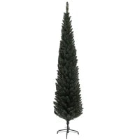Albero di Natale Slim Alto 195 cm Salvaspazio con 390 Rami con Base in Acciaio per Interni, Verde