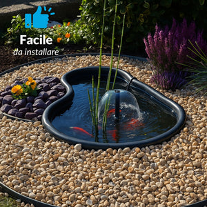 Laghetto da giardino fusine nero litri 150 dimensioni cm 113x74x h 45