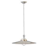 Lampadario Industrial Minimal B&W Metallo Smaltato Bianco 1 Luce E27 42Cm