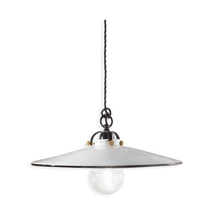 Lampadario Classico Asti Ottone E Ceramica Nero 1 Luce E27