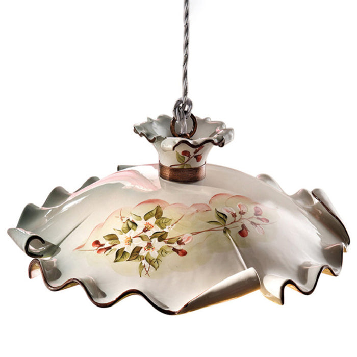 Lampadario Classico Milano Metallo E Ceramica Nero Sfumato Rame 35Cm 1 Luce E27