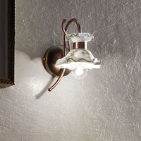 Applique Classica Milano Metallo E Ceramica Nero Sfumato Rame 1 Luce E14