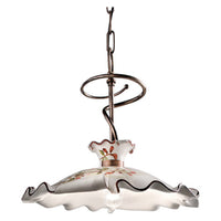 Lampadario Classico Milano Metallo Ceramica Nero Sfumato Rame 35Cm 1 Luce E27