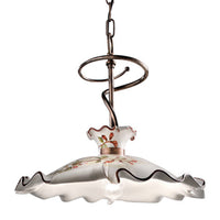 Lampadario Classico Milano Metallo Ceramica Nero Sfumato Rame 43Cm 1 Luce E27