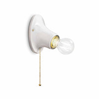 Applique Con Cordina Classica Trieste Bianco Lucido 1 Luce E27