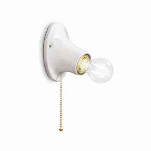 Applique Con Cordina Classica Trieste Bianco Lucido 1 Luce E27