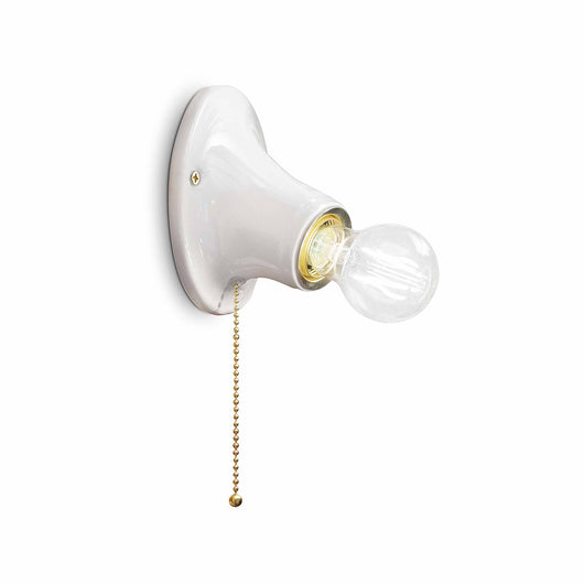 Applique Con Cordina Classica Trieste Bianco Lucido 1 Luce E27