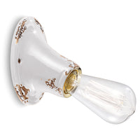 Applique Vintage Senza Diffusore Ceramica Bianco 1 Luce E27