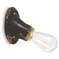 Applique Vintage Senza Diffusore Ceramica Nero 1 Luce E27