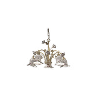 Lampadario Classico Pisa Metallo E Ceramica Bianco Sfumato Oro 5 Luci E14