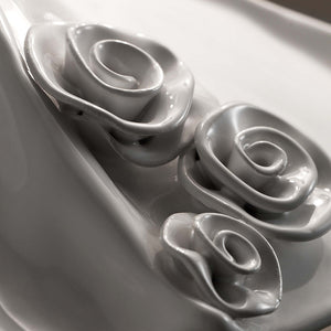 Applique Classica Lecco Metallo E Ceramica Ruggine Decorato 2 Luci E14