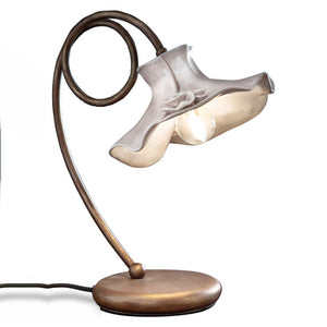 Lumetto Classico Lecco Metallo E Ceramica Ruggine Decorato 1 Luce E14